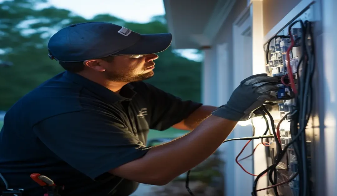 skilled electrician in action in Loganville, GA.