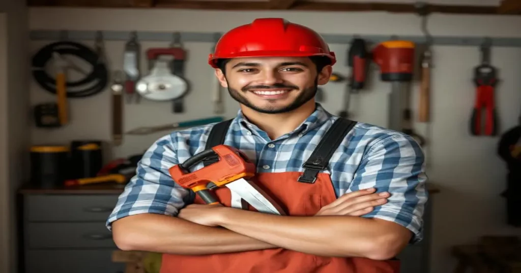 Licensed electrician with tools from Mr Dee’s Electric Service